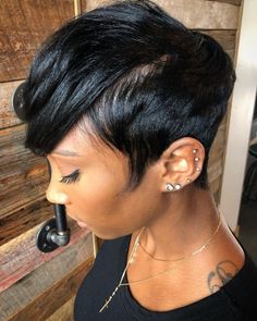 African American Short Haircuts, Hair Blowout, Black Women Short Hairstyles, Short Black Hair, Short Black Hairstyles