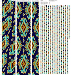 four different patterns in blue, yellow and white with the same pattern on each side