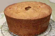 a cake sitting on top of a glass plate