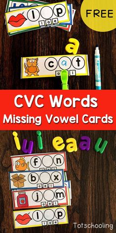 the cvc words missing voel cards are shown