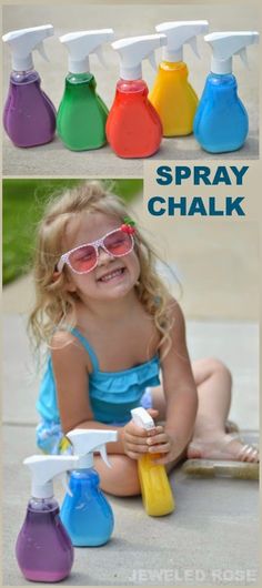 Spray Chalk- what a fun way for kids to make art this Summer! Spray Chalk, Toddler Fun, Toddler Learning, Painting For Kids, Outdoor Fun, Summer Kids, Make Art