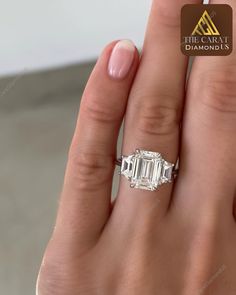 Elevate your love story with our stunning 3.00 CT Emerald Cut Moissanite Engagement Ring, a masterpiece that sparkles with brilliance and sophistication. Crafted from high-quality 14K gold, this exquisite three-stone ring symbolizes your journey together, making it a perfect wedding or anniversary gift. The striking emerald cut captures the light beautifully, while the personalized touch of handmade craftsmanship ensures that this ring is as unique as your bond. Imagine the joy on your partner's Three Emerald Engagement Ring, Emerald Cut Moissanite Engagement Ring, Radiant Cut Rings, Emerald Cut Engagement Ring, Handmade Personalized Gifts, Stone Wedding, 3 Stone Engagement Rings, Emerald Cut Moissanite, Wedding Anniversary Gift