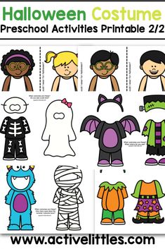 halloween costumes for preschoolers to print and cut out with the kids's paper dolls