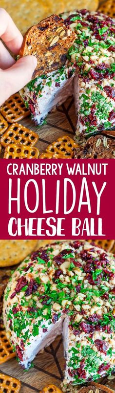 this cranberry walnut holiday cheese ball is the perfect appetizer for any holiday gathering