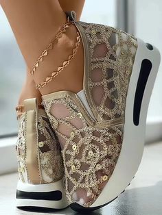 Sneakers Patterns, Slip On Espadrilles, Lace Heels, Round Toe Heels, Platform Sneakers, Casual Shoes Women, Slip On Sneakers, Low Heels, Types Of Shoes