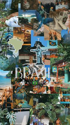 a collage of photos with the word rio on it and images of different countries