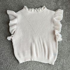 Cream Sweater Top With Ruffle Sleeves Shein Size M Never Worn (Received As Gift And Didn’t Fit) Ruffle Sleeve Sweater, Ruffle Sweater, Cream Sweater, Shein Tops, Ruffle Sleeves, Sleeve Sweater, Sweater Top, Rush, Womens Tops