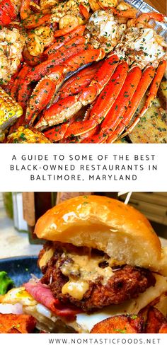 the best black - owned restaurants in baltimore, maryland with text overlay that reads guide to some of the best black - owned restaurants in baltimore