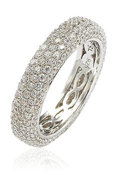 - Sterling silver CZ white eternity band ring Dazzling White Gold Eternity Band With Pave Setting, Silver Diamond Eternity Band With Pave Setting, White Gold Cubic Zirconia Eternity Band With Pave Setting, Diamond White Pave Setting Eternity Band, Formal Eternity Band With Pave Setting In Cubic Zirconia, Dazzling Cubic Zirconia Eternity Band, Dazzling Cubic Zirconia Eternity Band With Pave Setting, Fine Jewelry Cubic Zirconia Eternity Band With Pave Setting, Silver Eternity Band With Pave Setting