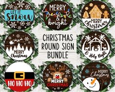 christmas round sign bundle svt