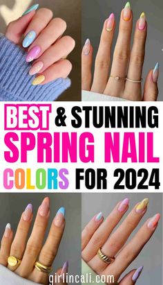 Here are the best spring nail polish colors for 2024, including pastel tones, dusty and classic pink, lavender, mint green and apricot orange. Spring Nail Polish Colors, Nails Basic, Colors For 2024, Spring Nail Polish, Apricot Orange, Spring Nail Colors, Pink Lavender, Spring Nail, Nail Designs Spring