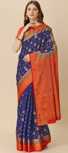 Blue color Saree in Art Silk, Silk fabric with Weaving, Zari work Blue Saree With Weaving Work For Wedding, Blue Wedding Dupatta With Weaving Work, Blue Traditional Wear With Weaving Work For Diwali, Blue Traditional Wear For Wedding With Weaving Work, Blue Art Silk Saree With Weaving Work, Blue Art Silk Dupatta With Weaving Work, Blue Saree With Weaving Work For Festivals, Blue Traditional Wear With Weaving Work In Art Silk, Blue Traditional Wear With Weaving Art Silk