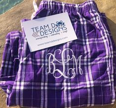 These UNISEX flannel pants are soft and perfect for lounging and watching TV and make GREAT gifts. You will have fun adding your monogram to these pants. Monogram will be on the left leg below the waistband. For power naps or lounging, nothing beats our colorful, soft boxer. PLEASE LEAVE THE COLOR OF EMBROIDERY YOU WOULD LIKE WITH THE FOLLOWING INFO IN THE COMMENTS BOX WHEN CHECKING OUT IF YOU ARE DOING A MONOGRAM First name initial: Last name initial: Middle name initial: We can do a name or mo Purple Cotton Pants For Pajama Party, Purple Cotton Bottoms For Pajama Party, Pajama Pants Plaid, Plaid Pj Pants, Goat Tee, Pj Pant, Plaid Pajama, Free Monogram, Plain Sweatshirt