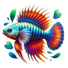 an image of a colorful fish on a white background