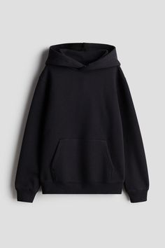 Sweatshirt hoodie in cotton-blend fabric with a soft  brushed inside. Double-layered  wrapover hood  dropped shoulders  long sleeves  and a kangaroo pocket. Ribbing at cuffs and hem. Black Hoddies Outfits Women, Hoodie Black Aesthetic, Black Sweatshirt Aesthetic, Shuffles Clothes, Black Hoodie Aesthetic, Basic Black Hoodie, H&m Hoodies, Long Black Hoodie, Black Hoodie Mockup