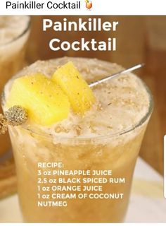 there is a drink with pineapple on the top