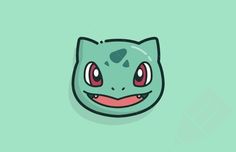 a green pokemon wallpaper with red eyes