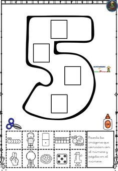 the number five worksheet for children to learn numbers and counting them into their own letters