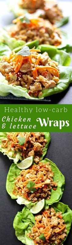 healthy low carb chicken and lettuce wraps are the perfect appetizer