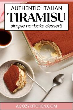 a casserole dish filled with a creamy dessert with brown topping Authentic Italian Tiramisu Recipe, Italian Tiramisu Recipe, Miso Caramel, Bowl Of Spaghetti, How To Make Tiramisu