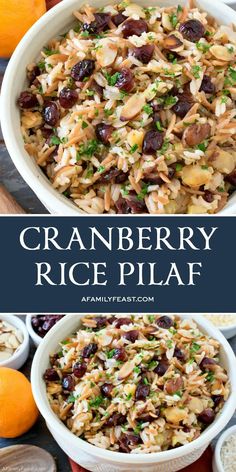 cranberry rice pilaf with oranges and raisins