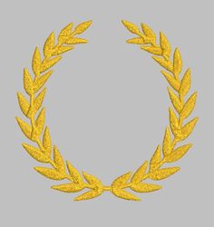 a gold laurel wreath on a gray background