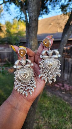 Around 3 inches Brass made Top is polished or coated with pure silver Note if u are in Instagram please visit website for more pics Silver Polish, Jhumka Earrings, Visit Website, Pure Silver, 925 Silver, Crown Jewelry, Brass, Pure Products, Silver