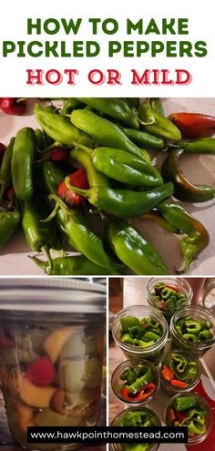 how to make pickled peppers hot or mild in the microwave and on the stove