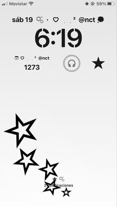 an iphone screen with stars on it and the numbers 6 19 to 9 29 pm