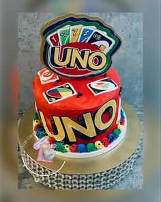 Happy birthday cake Uno Cake Ideas, Uno Cake, Uno Birthday, Uno Birthday Cake, Uno Cakes 1st Birthday Parties, Uno Birthday Party Theme, Uno Themed Birthday Games, Uno Themed First Birthday Invitations, Uno Birthday Party Theme Shirts