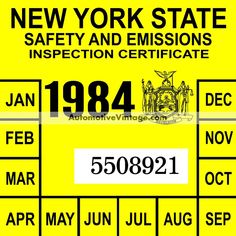 new york state safety and emissions inspection certificate