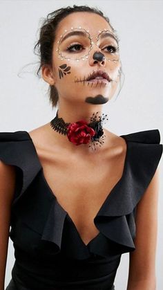 Easy Catrina Makeup, Halloweenský Makeup, Halloween Make-up Looks, Halloween Beauty