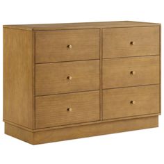 a large wooden dresser with six drawers