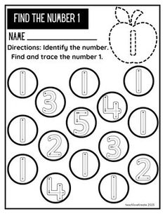 a printable worksheet for numbers 1 and 2