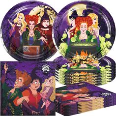 the little mermaids party pack includes plates and napkins