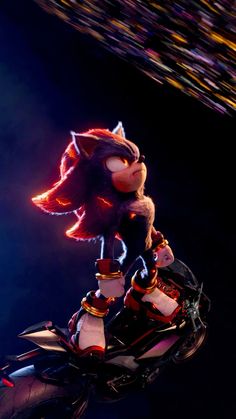 sonic the hedgehog is riding a motorcycle