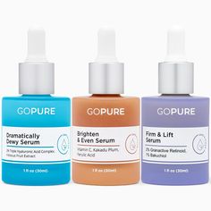 PRICES MAY VARY. SKIN CARE SET: A trio of super serums formulated with our most active ingredients, suitable for both your day and night routines, including serums that visibly boost radiance, hydrate skin, and lift the look of dull, tired, and sagging skin BRIGHTEN & EVEN: Enhance the look of skin with vitamin C and ferulic acid for visibly radiant-looking skin. Perfect the look of an uneven complexion and visibly diminish the appearance of dark spots and hyperpigmentation for mega glow factor. Vitamin C Retinol, Safe Cleaning Products, Retinol Serum, Benzoic Acid, Hyaluronic Acid Serum, Skin Care Kit, Mineral Sunscreen, Vitamin C Serum, Triple Threat