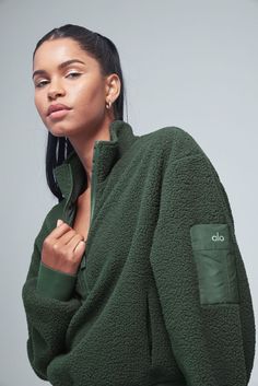 Green sherpa jacket by Alo Yoga in dark cactus (IG: @alo, @aloyoga) green jacket fits, green jacket fashion, fitness fahion, sherpa jacket fashion, dark green sherpa jacket, dark green jacket outfit aesthetic, alo yoga outfit, alo yoga outfit winter, alo yoga outfit alo yoga, alo yoga outfit aesthetic, namaste, good vibes, positive vibes, positivity aesthetic, good vibes only, winter jacket for women, winter jackets women cold weather, winter jackets women, winter jackets women casual, fashion Dark Green Jacket Outfit, Green Jacket Outfit Aesthetic, Winter Jackets Women Cold Weather, Yoga Outfit Aesthetic, Green Sherpa Jacket, Alo Yoga Outfit, Fleece Jacket Outfit, Green Jacket Outfit, Dark Green Jacket