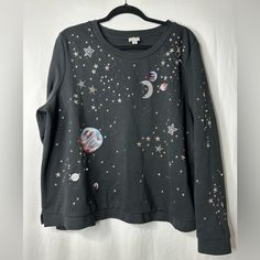 Reposhing This Item I Purchased From @Joelllee. Loved It, But Ready To Rotate For Something New. Questions? Leave A Comment Below! Space Universe, Pullover Sweater, Something New, Black Silver, Anthropologie, Universe, Womens Tops, Silver, Women Shopping