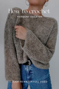 crochet, crocheting, sweater, sweaters, fluffy, alpaca brushed, knit look crochet stitch, tunisian crochet, tunisian knit stitch, aesthetic, modern, wearable, uncinetto, ganchillo, croche, tejido, tejer, hakeln, hekle, virka, szydełko, szydełkowanie, szydelko, na szydełku, szydełkowy sweter, migaia Crochet Jumper Pattern, Crochet Jacket Pattern, Crochet Jumper, Jumper Patterns, Mode Crochet, Crochet Jacket