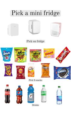 the contents of a mini fridge are shown in this graphic above it's description