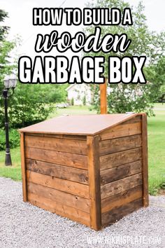 a wooden garage box with text overlay that says how to build a wooden garage box