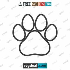 a dog's paw is shown with the word free svg files png