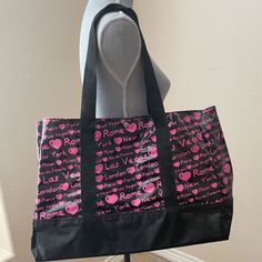 Hot Pink And Black. Never Used. Paris Las Vegas, Hot Pink And Black, Victoria Secrets, Pink And Black, Womens Tote Bags, Victoria Secret, Gym Bag, Hot Pink, Victoria's Secret