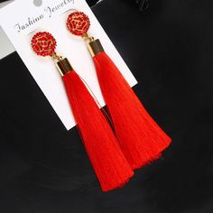 Item Type: JewelryMaterial: Cotton, Zinc AlloyFeatures: Jewelry, Women's Jewelry, Earrings, Women’s Earrings, Fashion Earrings, Drop Earrings, Tassel Earrings Dangler Earrings, Bohemian Crystal, Long Tassel Earrings, Tassel Drop Earrings, Stylish Earring, Rose Earrings, Fringe Earrings, Gold Fashion, Tassel Earrings