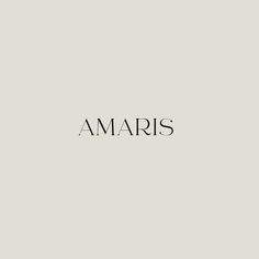 the word amaris written in black on a white background