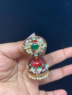 Beaded Handmade Traditional Jewelry Punjabi Jhumka, Jadau Jhumka, Kundan Jhumka, Indian Jhumka, Punjabi Jewelry, Pakistani Earrings, Diamond Nose Ring, Jewelry Pakistani, Bridal Necklace Set