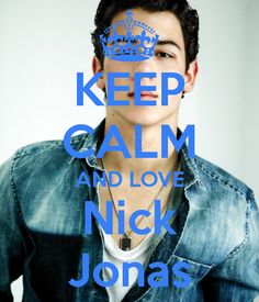 a young man with a crown on his head and the words keep calm and love nick jonas