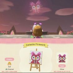 an animal crossing game screen with the caption'celesie firework '