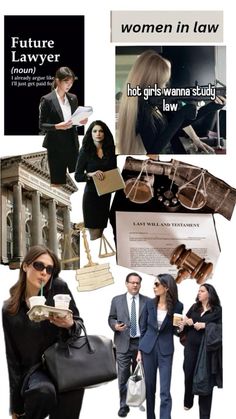 women in law collage with pictures and text